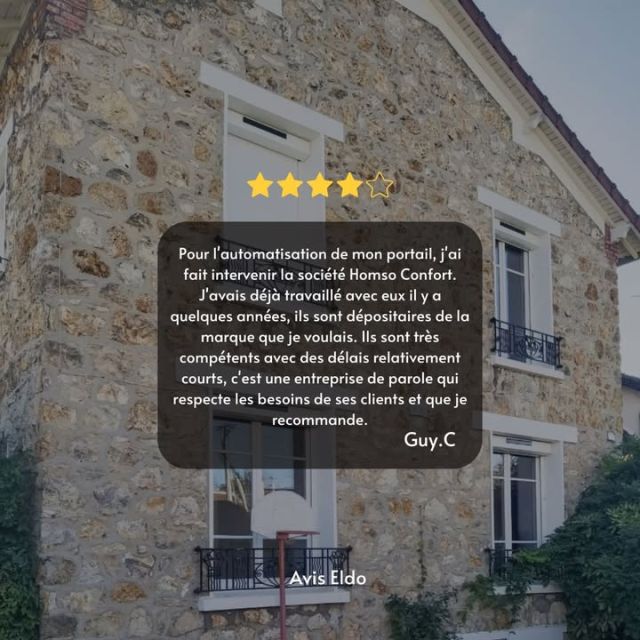 ✨ Témoignage client : Automatisation de portail avec Homso Confort ✨

Nous sommes ravis de partager avec vous un avis élogieux de l'un de nos clients satisfaits ! 🙌

Chez Homso Confort, nous mettons tout en œuvre pour vous offrir un service personnalisé et des solutions adaptées à vos besoins 📈. Nous sommes fiers de travailler avec des marques renommées.

Contactez nous pour découvrir comment nous pouvons améliorer votre confort et la sécurité de votre maison avec nos portails sur mesure et nos services d'automatisation ! 🏠💡

#HomsoConfort #TémoignageClient #AutomatisationPortail #QualitéEtConfort #Recommandation  #franconville #valdoise #iledefrance