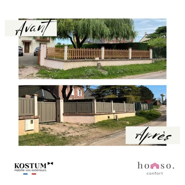 🌿✨ Projet clôture et portail CELINA à Bérangeville-la-Campagne !
Chez Homso Confort, nous transformons vos extérieurs avec des solutions sur-mesure alliant élégance contemporaine et durabilité 🔧🌟. Dernière réalisation : une clôture et portail CELINA de chez Kostum pour une propriété à Bérangeville-la-Campagne !

🔹 Design ajouré avec des lames en aluminium (25mm à 160mm) pour une légèreté moderne 🌬️
🔹 Motorisation possible et personnalisation parmi 300 coloris (dont 25 teintes RAL sans supplément) 🎨
🔹 Garantie 25 ans sur la fabrication et le thermolaquage, pour une protection intemporelle 🛡️
🔹 Clôture assortie pour une harmonie parfaite entre portail et limite de propriété 🌳

Un grand merci à notre cliente pour ce projet innovant et esthétique 🙌

#HomsoConfort #Kostum #PortailCelina #ClôtureDesign #BérangevilleLaCampagne #AluminiumContemporain #Garantie25Ans #ProjetSurMesure #ÉléganceDurable