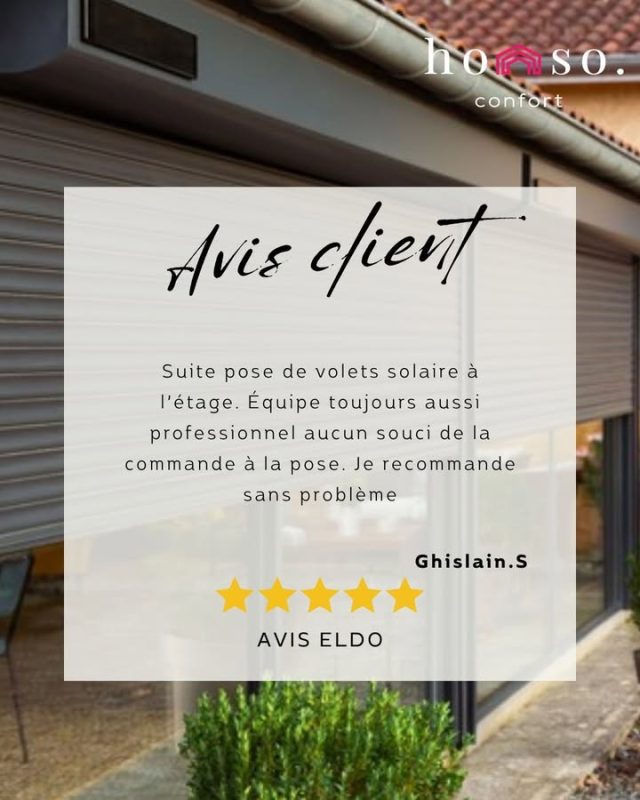 ✨ Merci à notre client pour ce bel avis !
Suite à la pose de volets solaires à l’étage, il souligne une équipe toujours aussi professionnelle, un suivi sans aucun souci de la commande jusqu’à la pose et termine par un beau “je recommande sans problème”. 🌞🔧
Votre confiance est notre plus belle récompense. 🤝💛

#AvisClient #VoletsSolaires #Satisfaction #HomsoConfort #ServicePro #Menuiserie #Fermeture #Eldo #Franconville #ValDOise #IleDeFrance #Roma #Showroom #DevisGratuit