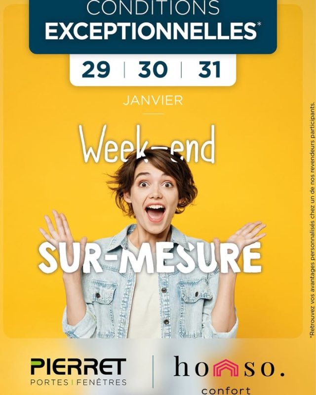 🚨 Quelque chose de grand se prépare chez Homso Confort !
Notre partenaire Pierret Portes & Fenêtres vous réserve une offre exceptionnelle à ne surtout pas manquer 🔥

📅 Notez bien les dates : les 29, 30 et 31 janvier, un week-end sur mesure vous attend avec des avantages inédits 💥
Restez connectés… chaque samedi, on vous dévoile un peu plus 👀

#OffreExceptionnelle #Pierret #HomsoConfort #Menuiserie #Teasing #Événement #WESM #Franconville #IlDeFrance #ValDOise #Showroom #PortesOuvertes #DevisGratuit #Offres #Promo
