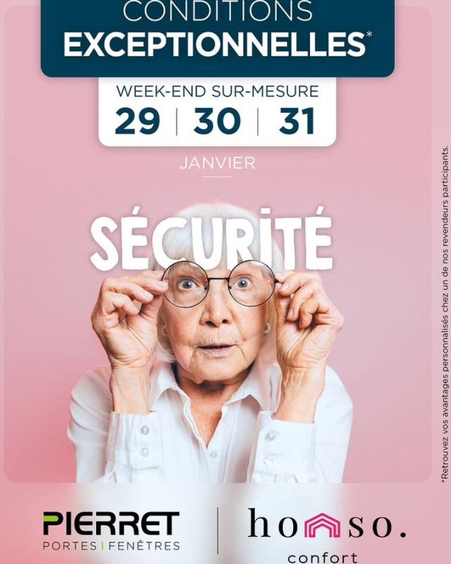 🔒 Et si 2026 commençait sous le signe de la sécurité ?
Lors de notre Week-end sur mesure avec Pierret, profitez d’offres exclusives sur la sécurité de vos menuiseries 🚪✨
Parce que votre confort passe aussi par la tranquillité d’esprit, découvrez nos solutions alliant protection, performance et design.

📅 Rendez-vous les 29, 30 et 31 janvier pour en savoir plus !
👀 Et restez connectés : de nouvelles surprises arrivent dans 2 jours…

#WeekEndSurMesure #Pierret #HomsoConfort #Sécurité #OffresExceptionnelles #Menuiserie #ValDOise #IleDeFrance #Promo #DevisGratuit #Showroom