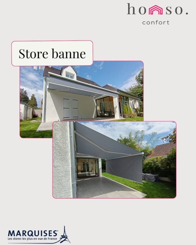 ☀️ Profitez de votre extérieur sans compromis !

Un store banne sur-mesure qui sublime cette belle maison de Bessancourt tout en offrant une protection optimale 🏡✨
Sur ces photos, on admire le déploiement parfait de la toile grise avec son lambrequin déroulable motorisé - une protection latérale élégante et ultra-fonctionnelle pour une intimité totale 🔒

🤍 Laquage blanc RAL 9016 - s'intègre parfaitement à la façade, discret et raffiné
🎨 Toile Dickson Orchestra - la référence en matière de qualité, de tenue des couleurs et de résistance aux UV
📡 Motorisation radio Somfy - déployez votre store d'une simple pression, depuis votre télécommande
💨 Capteur de vent - le store se rétracte automatiquement en cas de coup de vent, pour une protection maximale
⬇️ Lambrequin déroulable motorisé - intimité & protection solaire latérale au rendez-vous

De la terrasse au jardin, transformez chaque moment en parenthèse de bonheur 🌿🍃

📍 Chantier réalisé à Bessancourt (95) - Pose professionnelle, conseils personnalisés 💬