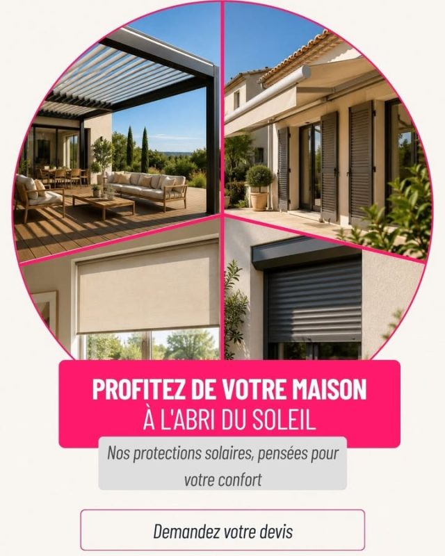 🌞 La canicule est là : votre maison est-elle prête ?
Quand le thermomètre grimpe, chaque degré gagné à l'intérieur change tout. Bonne nouvelle : on a la solution adaptée à chaque besoin. 👇

🪵 Pergola bioclimatique : pour profiter de la terrasse à l'ombre, sans renoncer à la lumière
☀️ Stores banne : pour protéger façade et baies vitrées de la chaleur directe
🪟 Stores intérieurs : pour filtrer la lumière tout en gardant la vue
🔒 Volets roulants : pour bloquer la chaleur avant même qu'elle n'entre
Résultat : une maison plus fraîche, naturellement, sans faire tourner la clim à plein régime. 🌿

Chaque protection solaire est pensée sur-mesure, pour s'adapter à votre maison et à vos habitudes.
💬 Demandez votre devis gratuit en DM ou via le lien en bio !

#ProtectionSolaire #Canicule #Pergola #StoreBanne #VoletRoulant #ConfortThermique #RenovationMaison #HomsoConfort #Menuiserie #Fermeture #IleDeFrance #ValDOise #Franconville #Showroom #DevisGratuit