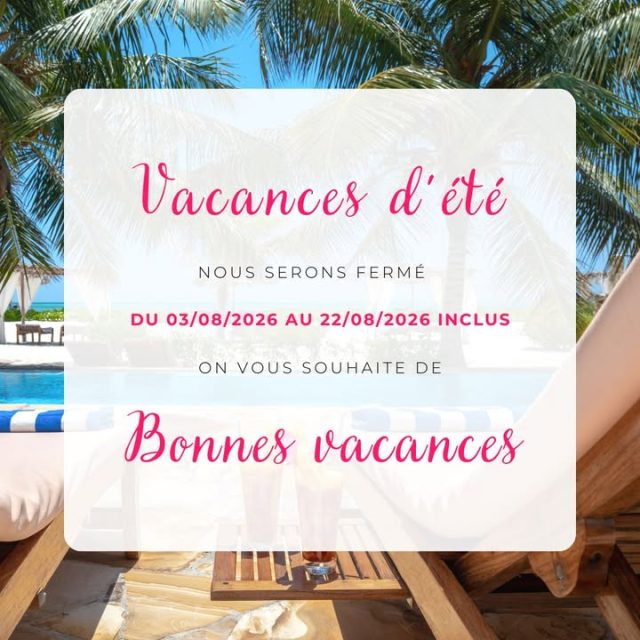 ☀️ Vacances d'été ☀️

Nous serons fermés du 03/08/2026 au 22/08/2026 inclus 🌴

On prend un peu de repos pour revenir encore plus en forme vous accueillir à la rentrée ! 🍹

⚠️ Dernier jour pour venir nous voir avant la fermeture : samedi 1er août !
C'est le moment idéal pour passer nous voir et faire chiffrer votre projet avant notre départ, ne ratez pas cette dernière occasion ! 📋✍️

On vous souhaite d'ores et déjà de bonnes vacances 🌊🥥
