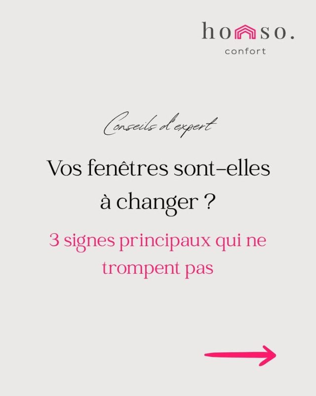 🪟 Vos fenêtres sont-elles à changer ? 3 signes qui ne trompent pas

On nous pose souvent la question en rendez-vous : "Est-ce que je dois vraiment changer mes fenêtres, ou est-ce que ça peut encore tenir ?"

Voici les 3 signaux à surveiller (swipez pour tout savoir) :
1️⃣ De la condensation entre les vitrages
2️⃣ Des courants d'air près des joints
3️⃣ Du bruit extérieur trop présent

Si vous cochez une case, ça vaut le coup d'en parler. Avec 35 ans de métier, on vous donnera un avis honnête, pas un argumentaire commercial déguisé.

📍 Showroom 250 m² à Franconville, pour tester nos solutions en conditions réelles.
🌐 www.homso-confort.fr
#Franconville #Herblay #Taverny #Ermont #ValdOise #Fenêtres #Isolation #ConseilExpert #RGE