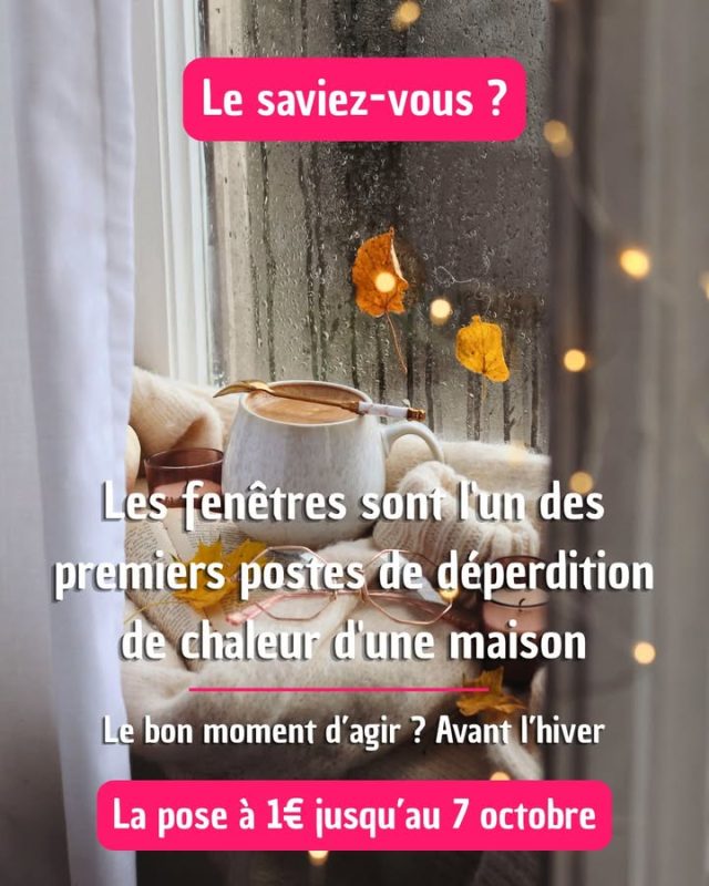 ❄️ Le saviez-vous ?

Les fenêtres sont l'un des premiers postes de déperdition de chaleur d'une maison. Ces premières fraîcheurs sont le signal parfait pour vérifier l'état des vôtres, avant que l'hiver ne s'installe pour de bon.

Bonne nouvelle : jusqu'au 7 octobre, on vous facilite la décision : la pose est à 1€ sur l'ensemble de vos menuiseries et fermetures🎉

Fenêtres, volets, portes d'entrée : venez tester l'isolation thermique et acoustique de nos solutions en conditions réelles dans notre showroom de 250 m² à Franconville.

📍 25 rue André Citroën, Franconville
📞 01 30 72 19 20
🌐 www.homso-confort.fr
#Franconville #Herblay #Taverny #ValdOise #Isolation #Hiver #PoseA1Euro #RGE